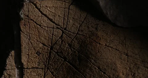Detailed Cracked Stone Surface with Natural Lines Stock Footage 286716989