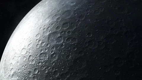 Detailed dark gray image of the moon surface close-up. Stock Illustration