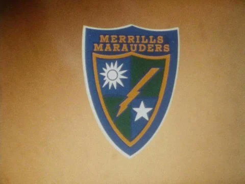 A detailed description of the shoulder patch worn by U.S. Special Unit Galahad Stock Footage 75298755
