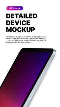 Detailed Device Mockup. Editable Gadget, Tablet, Smartphone Design. Minimalistic Illustrazione stock