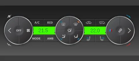 Detailed digital air condition control panel Stock Illustration