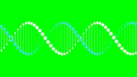 A detailed digital graphic of a dna double helix structure on green backgroun Stock Footage 340903612