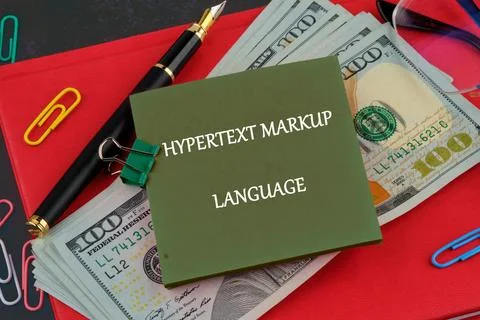 A detailed display of Hypertext Markup Language reflecting its role in shapin Stock Photos