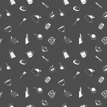 Detailed doodle pattern on kitchen cloth for a restaurant Stock Illustration