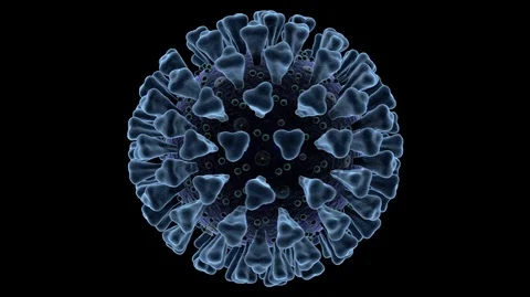 Detailed electronic microscope animation of Coronavirus disease COVID-19 Video stock 125895939