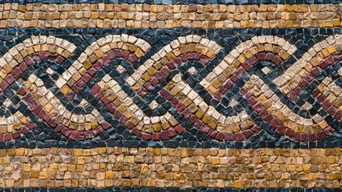 Detailed elements of ancient mosaics Stock Photos