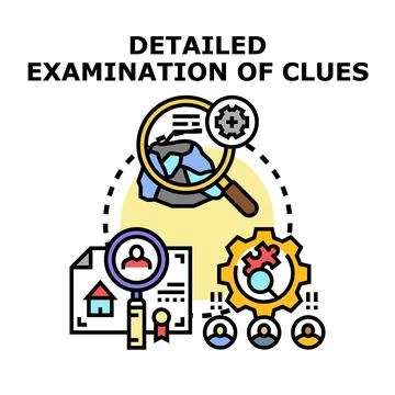 Detailed examination of clues for problem solving Stock Illustration