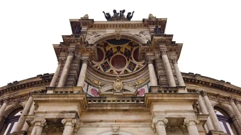 Detailed Facade of Semper Opera in Historical City Centre of Dresden Stock Footage 172182681