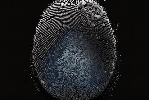 Detailed fingerprint analysis. Generative AI Stock Illustration