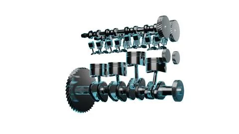 Detailed fully textured 3D render engine Stock Illustration