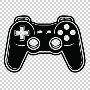 Detailed Game Controller Silhouette With Buttons And Analog Stock Illustration