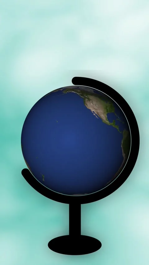 A detailed globe of Earth with continents and oceans shown on a animated bl.. Stock Footage 337463162