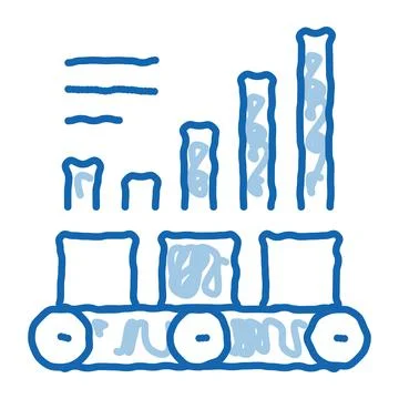 Detailed graph statistics doodle icon hand drawn illustration イラスト素材