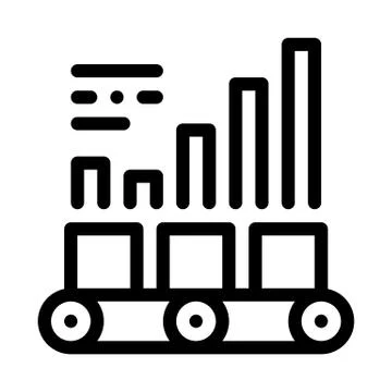 Detailed graph statistics icon vector outline illustration Stock Illustration