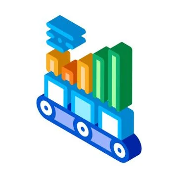 Detailed graph statistics isometric icon vector illustration 스톡 일러스트