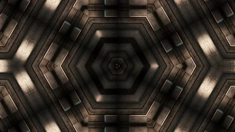 Detailed Hexagon Woodblock Pattern Stock Footage 265999824