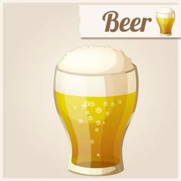 Detailed Icon. Glass of beer Stock Illustration