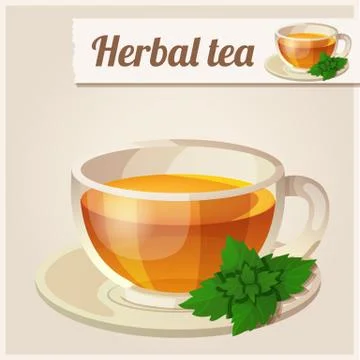 Detailed Icon. Mint tea Stock Illustration