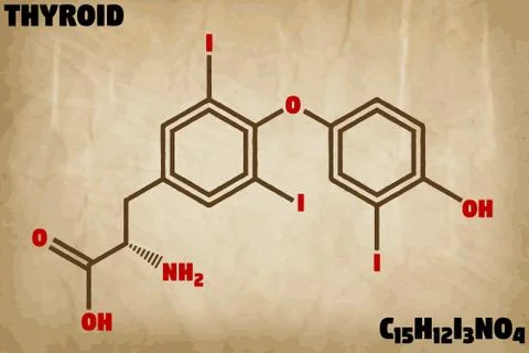 Detailed illustration of the molecule of Thyroid Illustrazione stock