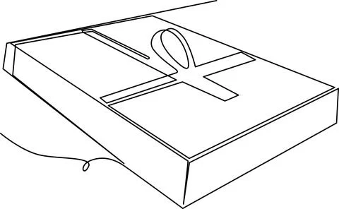 A detailed illustration of a simple mechanical device with a lever and a ba.. Illustrazione stock