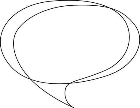 A detailed illustration of a speech bubble with a tail pointing downwards. .. Stock Illustration