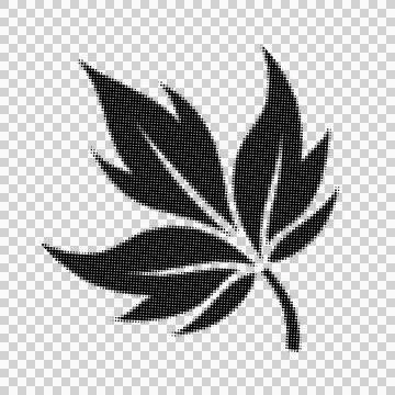 Detailed illustration of a stylized leaf with dotted texture design isolate.. Stock Illustration