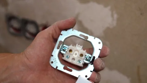 Detailed Image Of Electrical Socket Showing Terminal Block And Faceplate Stock Footage 329106545