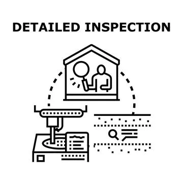 Detailed inspection process for quality control and research Stock Illustration