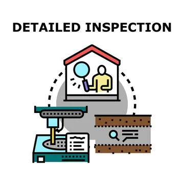 Detailed inspection process for quality control and research Stock Illustration