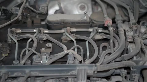 Detailed Inspection of Rusty Ball Joint on Vehicle Suspension During Auto Stock Footage 346120096