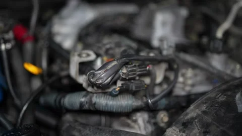 Detailed Inspection of Rusty Ball Joint on Vehicle Suspension Stock Footage 346337951