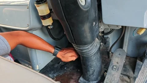 Detailed inspection of truck engine components for ensuring optimal performance Video stock 340583143