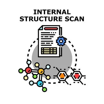Detailed internal structure scan analyzing scientific data Stock Illustration