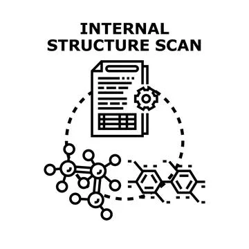 Detailed internal structure scan analyzing scientific data 스톡 일러스트