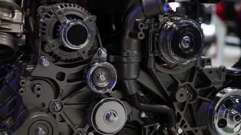 Detailed Look at HighPerformance Engine Components and Their Intricate Features Video stock 291627104