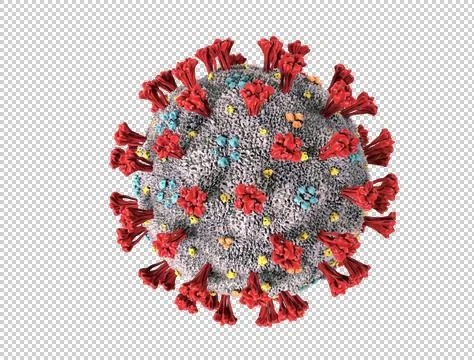 Detailed macro 3d render of nCov cell. Virus concept. covid-19 스톡 일러스트