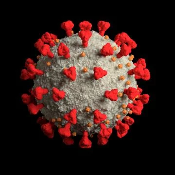 Detailed macro 3d render of nCov cell. Virus concept. Coronavirus visualisati Stock Illustration
