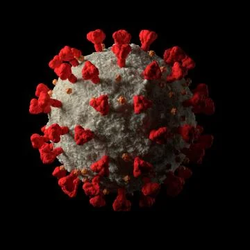 Detailed macro 3d render of nCov cell. Virus concept. Coronavirus visualisati Stock Illustration
