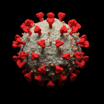 Detailed macro 3d render of nCov cell. Virus concept. Coronavirus visualisati Stock Illustration