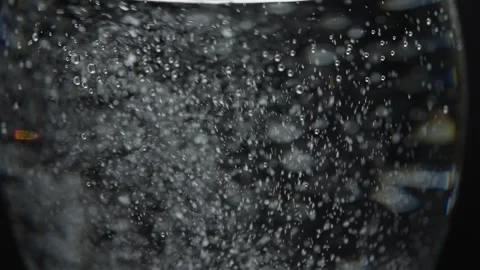 Detailed Macro of Sparkling Water Bubbles, Rising in Abstract Backdrop Stock Footage 302289082