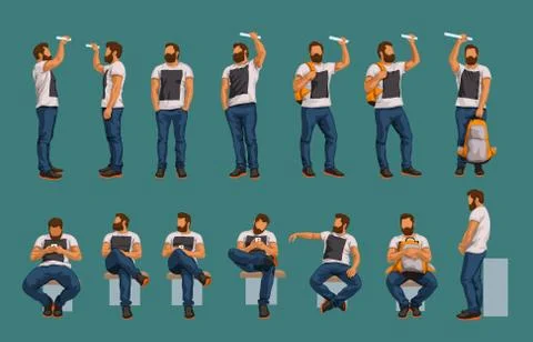 Detailed man set Stock-Illustration