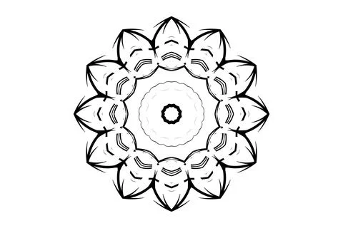 Detailed Mandala Black White Complex Art Illustration Stock Illustration