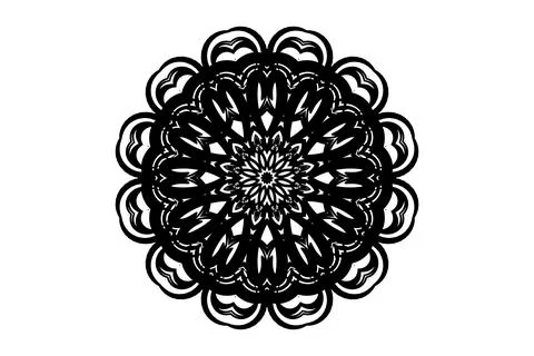 Detailed Mandala Black White Complex Art Illustration Stock Illustration