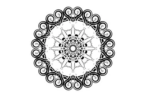Detailed Mandala Black White Complex Art Illustration Stock Illustration