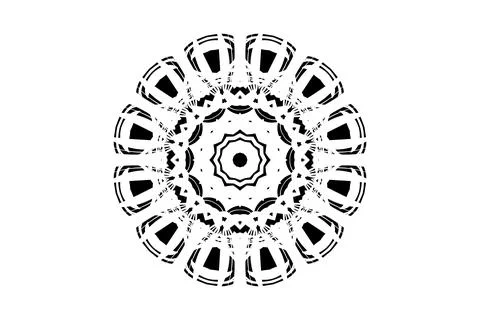 Detailed Mandala Circular Pattern BW Design 스톡 일러스트