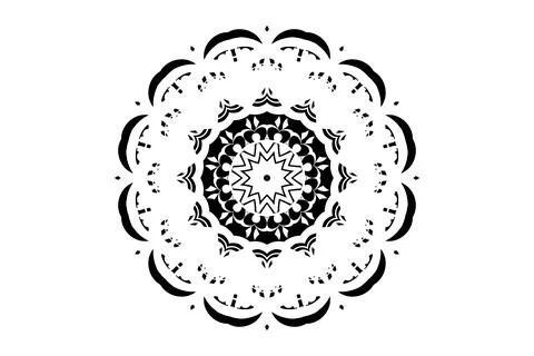 Detailed Mandala Circular Pattern BW Design Stockillustratie