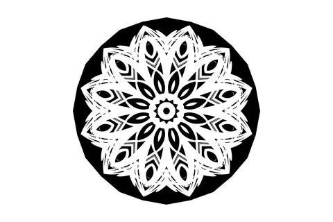 Detailed Mandala Circular Pattern BW Design Stock Illustration