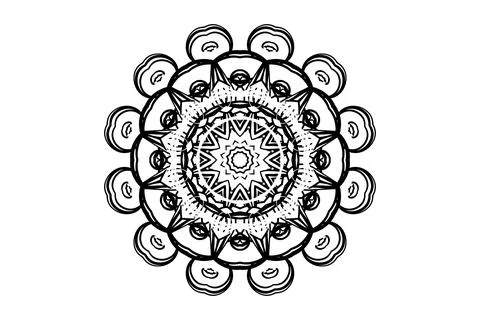 Detailed Mandala Pattern with Circular Geometry Layers Illustrazione stock