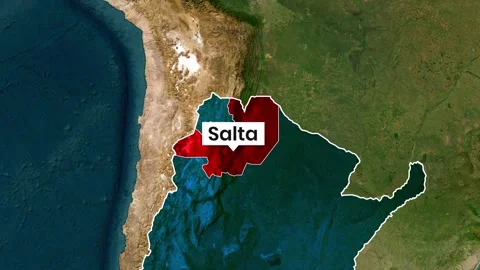 Detailed map animation highlighting the Salta region in Argentina motion footage Stock Footage 341730000