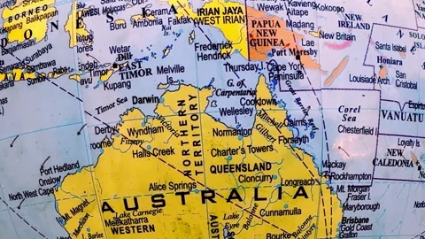 Detailed Map of Australia Video stock 332890433